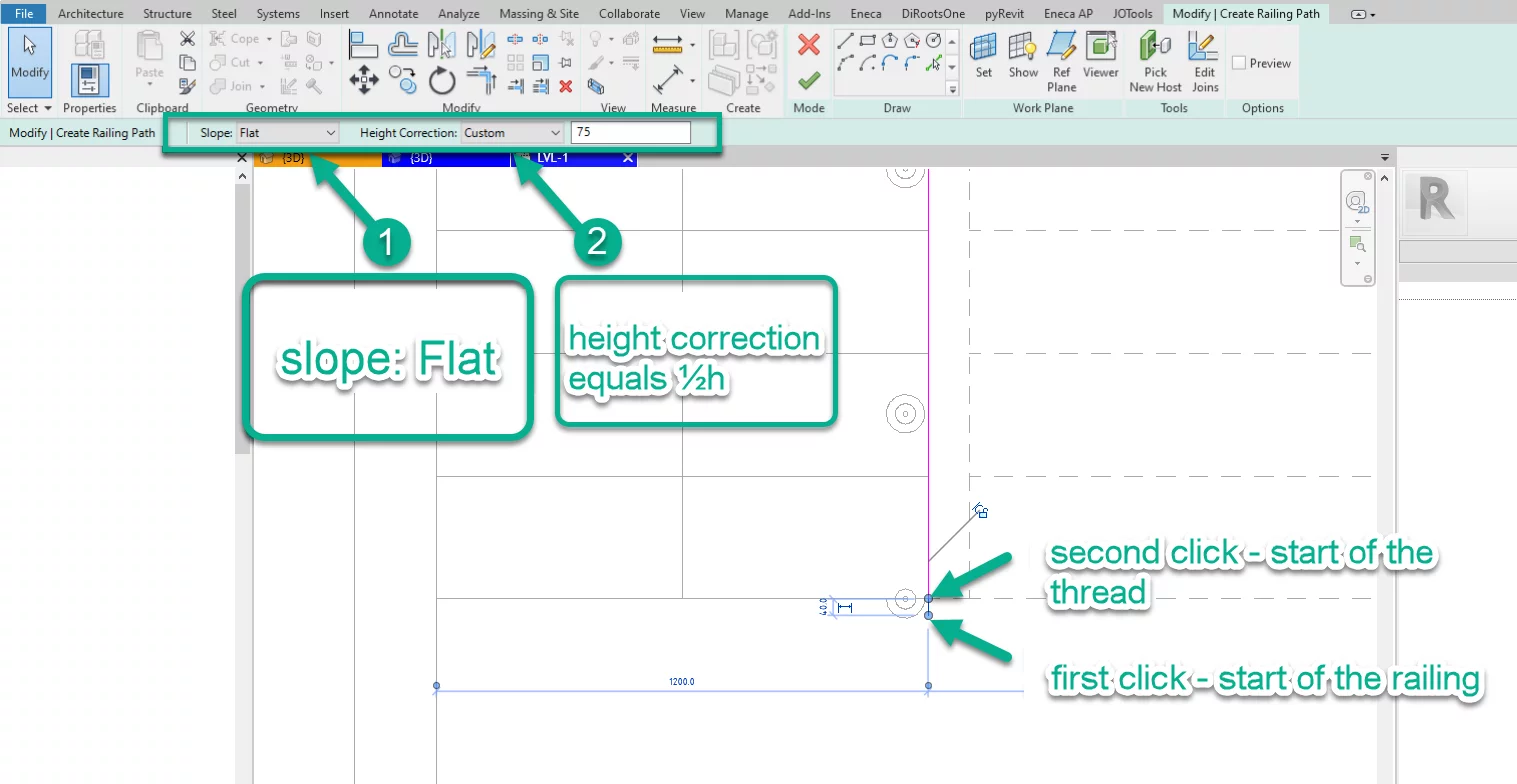 How to create and modify railing in Revit