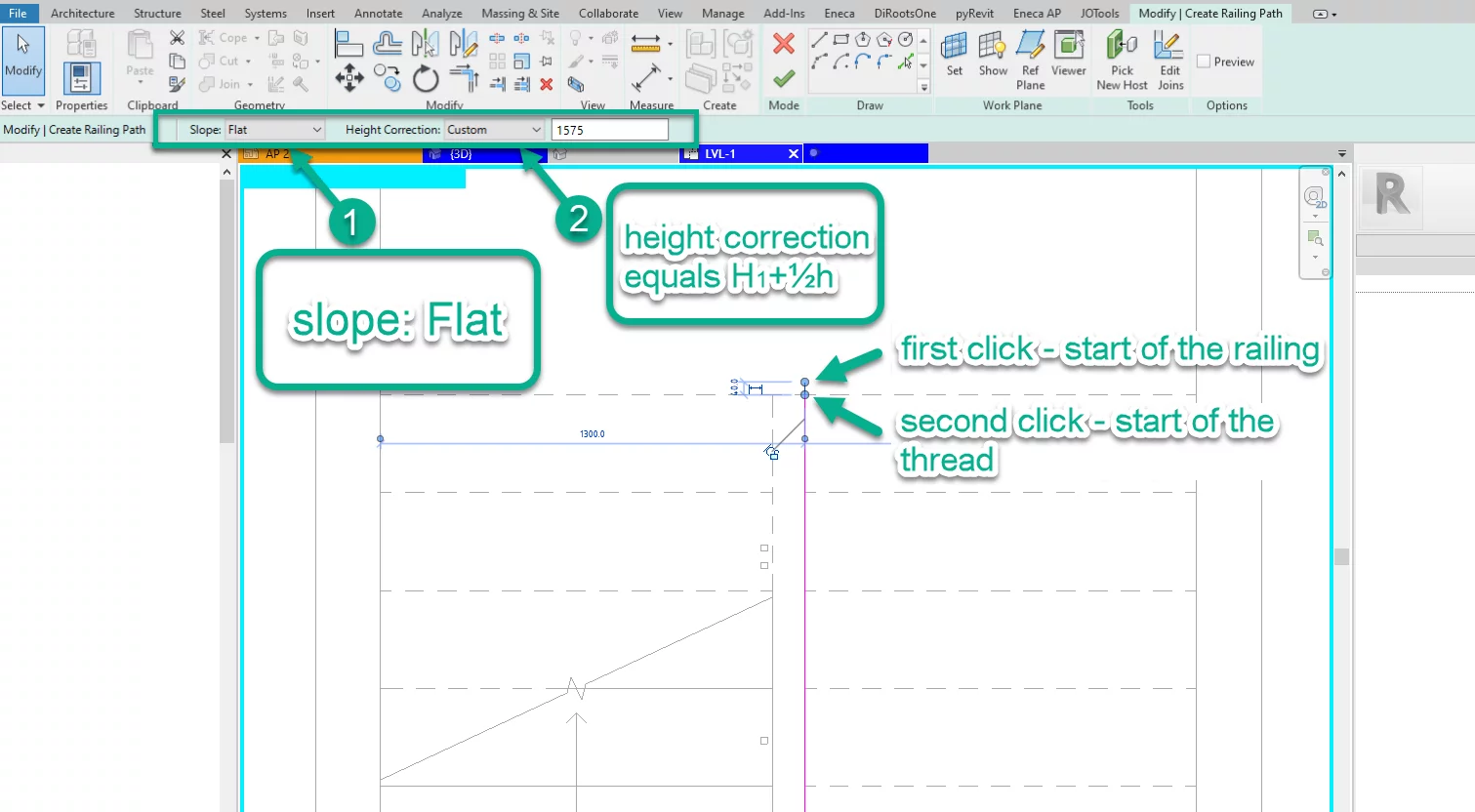 How to create railing in Revit