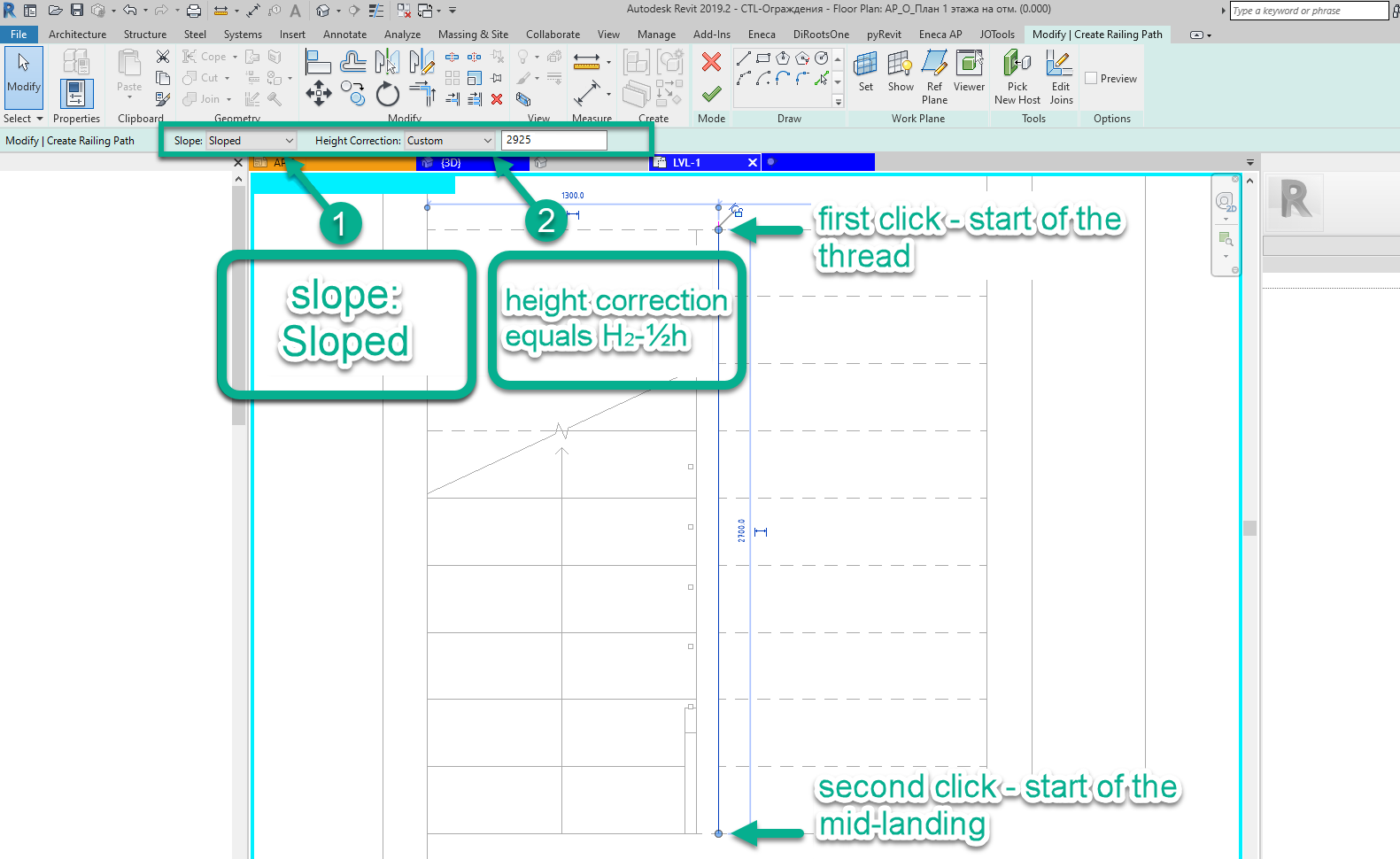 create railing in Revit