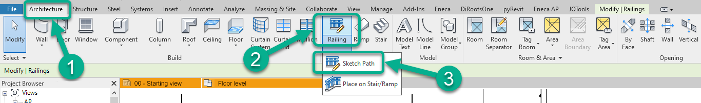 Modelling of railings in Revit