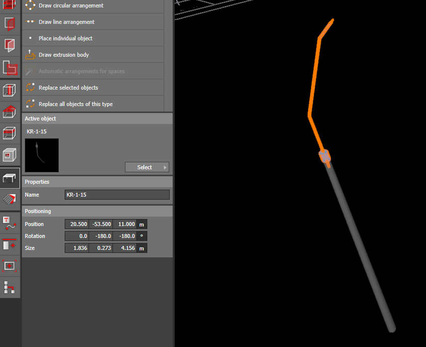 Modelling of 3D bodies in Dialux