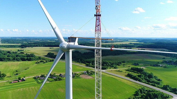 Windturbine met Infrastructuur